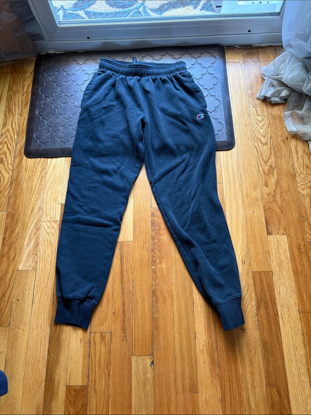 Champion Navy Blue Fleece Joggers with Embroidered Logo